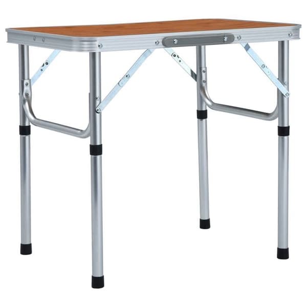 Fleksibelt campingbord - EKSKLUSIV HUS - 60x45 cm - Aluminium - MDF-plade - Transporthåndtag