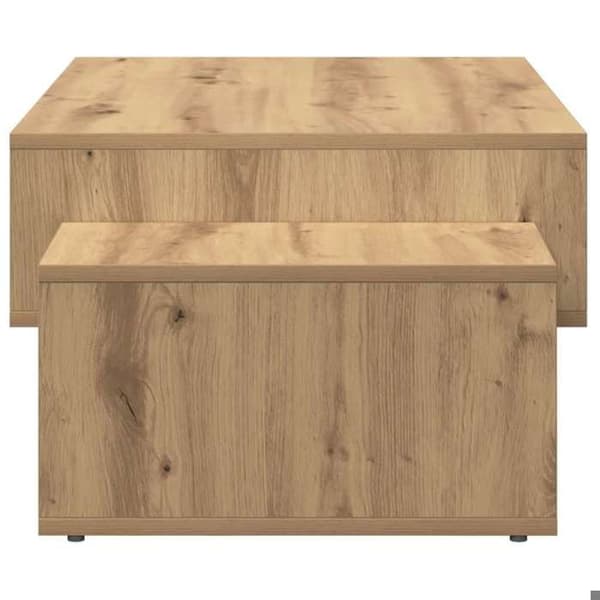 Maison Exclusive - Håndlavet egetræsbord 105x55x32 cm i ingeniørtræ