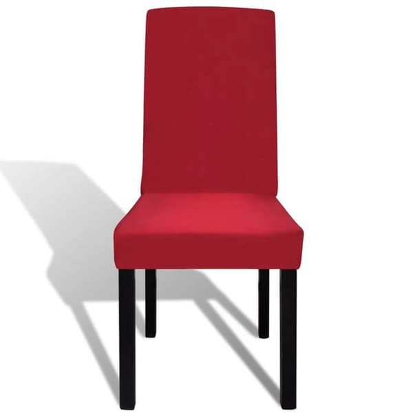 Maison Exclusive - Elastiske stolbetræk lige 6 stk Bordeaux Bordeaux