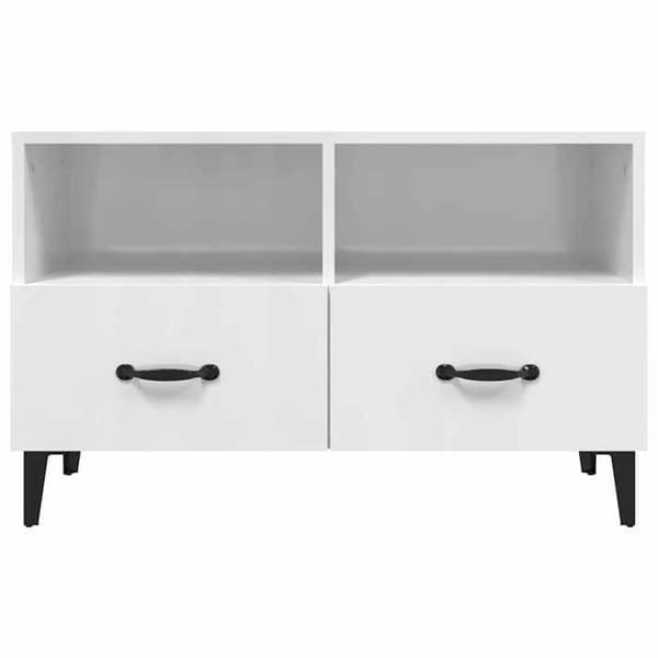 Maison Exclusive - TV-möbel Vit glans 80x36x50 cm Ingenjörsträ