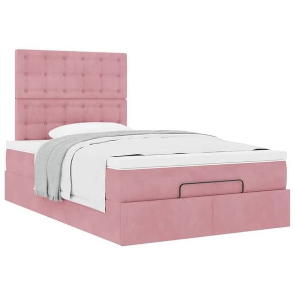 Maison Exclusive - Ottoman sängram med rosa madrass 120x200 cm sammet Ros