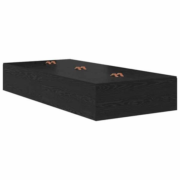 Maison Exclusive - Sengestel med opbevaring med dør Eg sort 100 x 200 cm