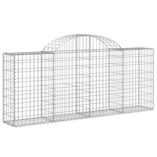 Maison Exclusive - Bågformade gabionkorgar 6 st 200x30x80/100 cm Galvaniserat järn silver-