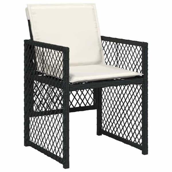 Maison Exclusive - Trädgårdsset 13 delar med svarta kuddar i flätad resin
