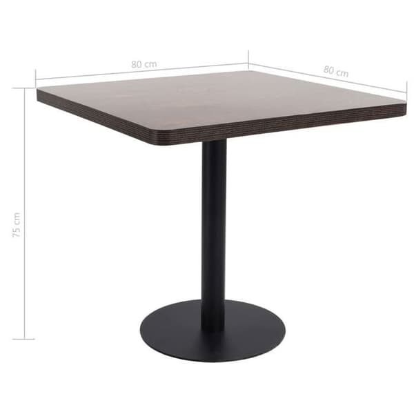 Maison Exclusive - Mörkbrun bistrobord 80x80 cm MDF