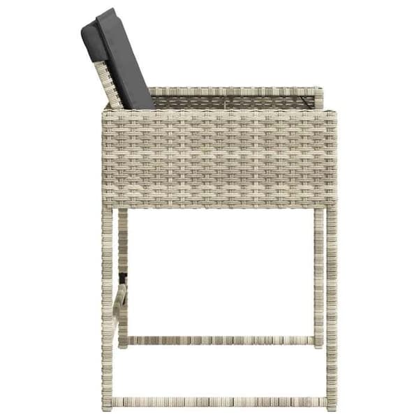 Maison Exclusive - Havestole med puder sæt af 4 lys grå poly rattan ljusgrått