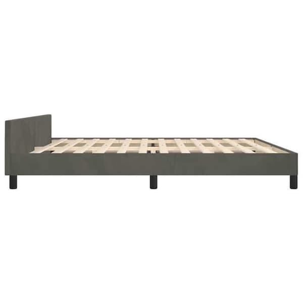 Sengestel - EKSKLUSIV HUS - 200x200 cm - Blødt velour - Mørkegrå - Lamelseng mörkgrå