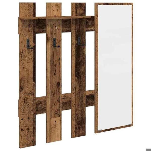 Väggmonterad klädhängare - EXKLUSIV HEM - 100 x 10 x 100 cm - Kompositträ - Brun - Väggmontering