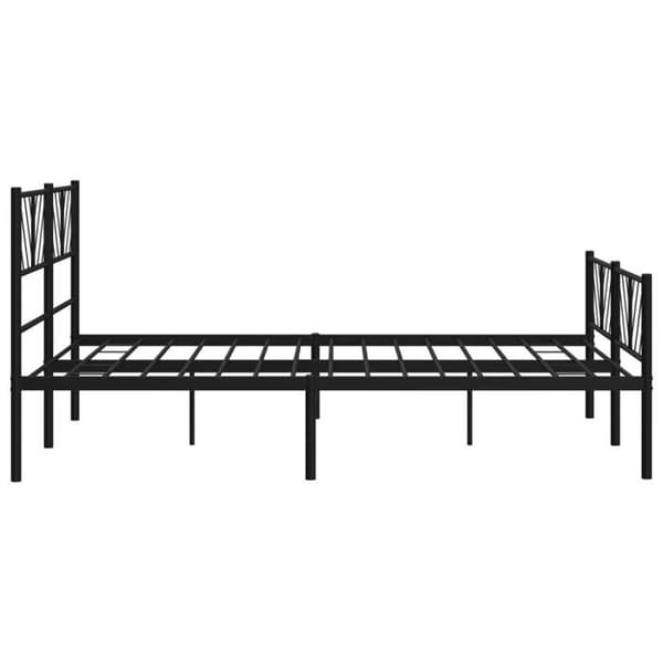 Sengestel - EKSKLUSIV HUS - 140 x 190 cm - Sort metal - Lamelseng - Opbevaring under seng Svart