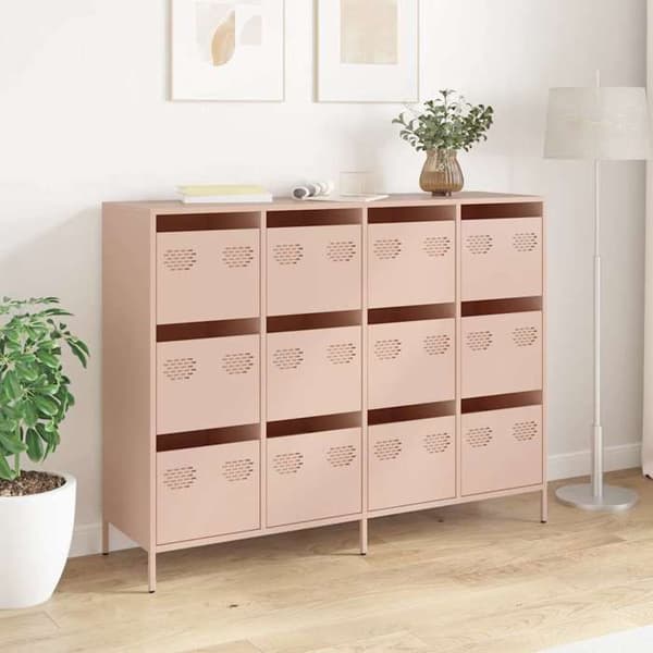 Maison Exclusive - Buffet rosa 135x39x103,5 cm koldvalset stål