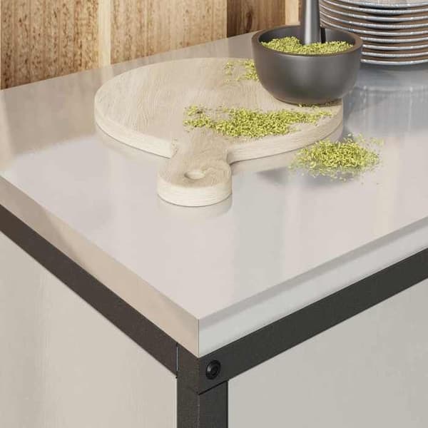 Köksförvaringsmöbel - EXKLUSIVT HEM - HATTEM - Silver - 90x50x53 cm - Stålstruktur