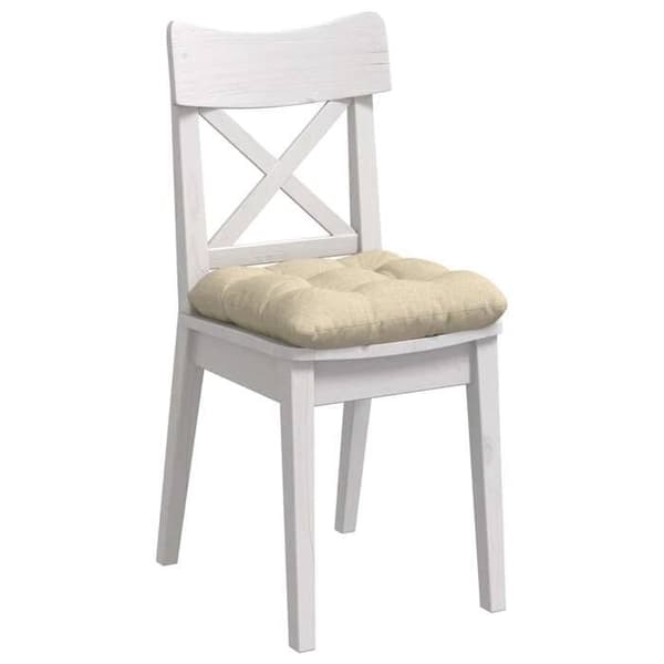 Sædehynder - EKSKLUSIV HUS - Sæt 4 - Cremefarvet stof - 40 x 40 x 12 cm - Tykt polstring Grädde
