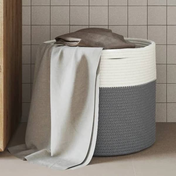 Maison Exclusive - Grå och vit förvaringskorg Ø40x35 cm i bomull Grå och vit