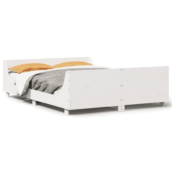 Maison Exclusive - Sengestel uden madras hvid 160x200 cm massivfyr Vit