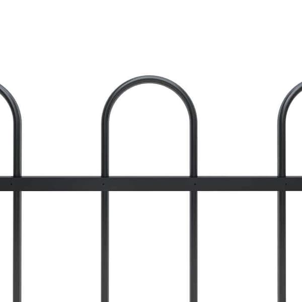 Maison Exclusive - Havehegn med stålbue 337 x 60 cm Sort Svart