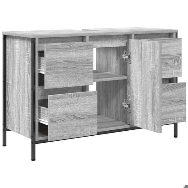 Maison Exclusive - Underskabs møbel med skuffer sonoma grå 90x34,5x60cm