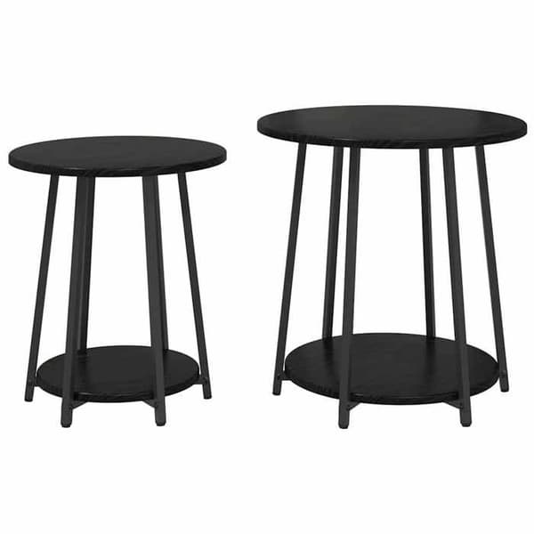Maison Exclusive - Sæt af 2 sideborde Sort eg 50 x 50 x 51 cm svart ek