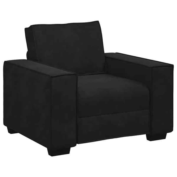 Maison Exclusive - 3 kpl:n sohvasetti tyynyillä, musta sametti