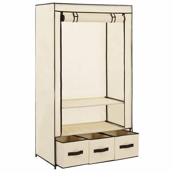 Maison Exclusive - Kermavaatekaappi 87 x 49 x 159 cm Kangas Grädde