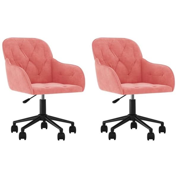 Maison Exclusive - Snurrstolar för matbord, set om 2, Rosa Sammet