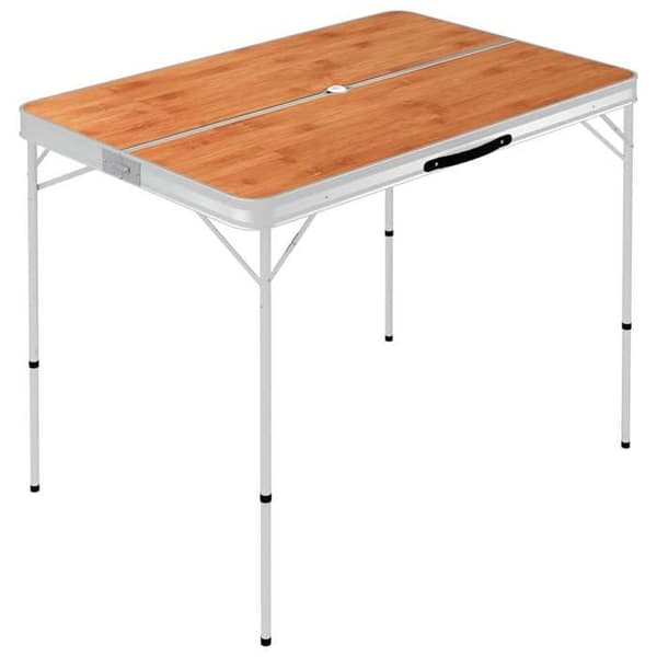 Maison Exclusive - Fällbart campingbord med 2 bänkar Aluminium Brun brun