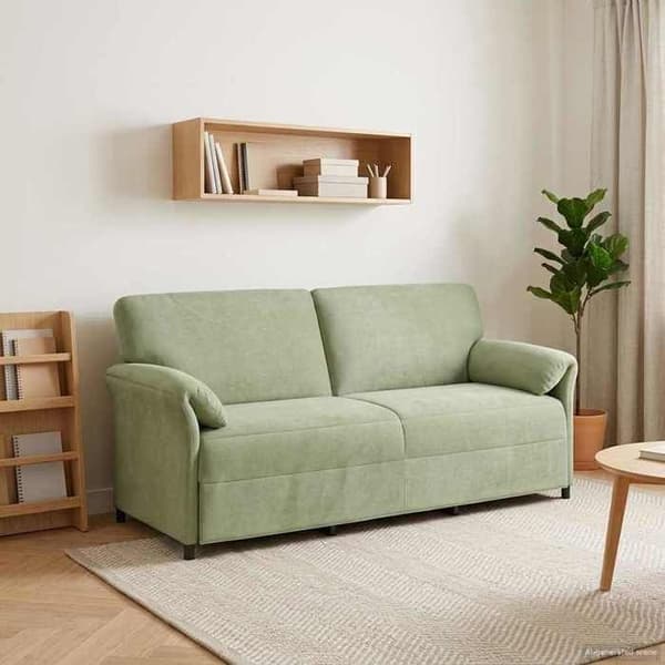 Maison Exclusive - 3-paikkainen sohva Vaaleanvihreä 198 x 83 x 95 cm Sametti