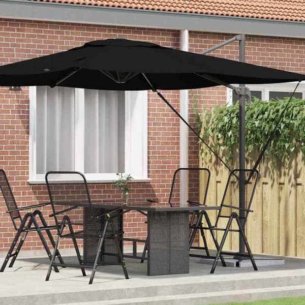 Maison Exclusive - Parasol Roma Sort 286 x 284 x 265 cm Aluminium og polyester