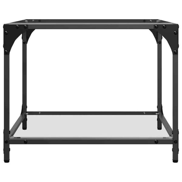 Borde - EKSKLUSIV HUS - 2 stk - Transparent glasplade - Ramme i rustfrit stål - Hvid