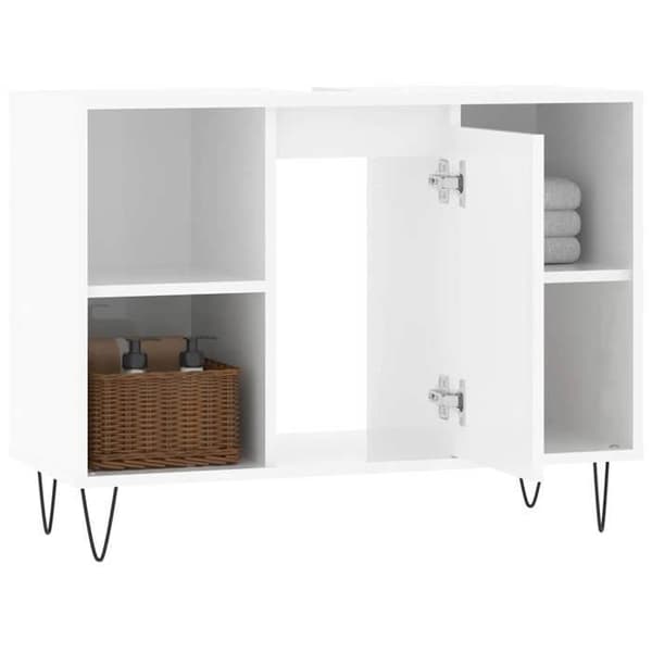 Maison Exclusive - Badrumsskåp vit glans 80x33x60 cm