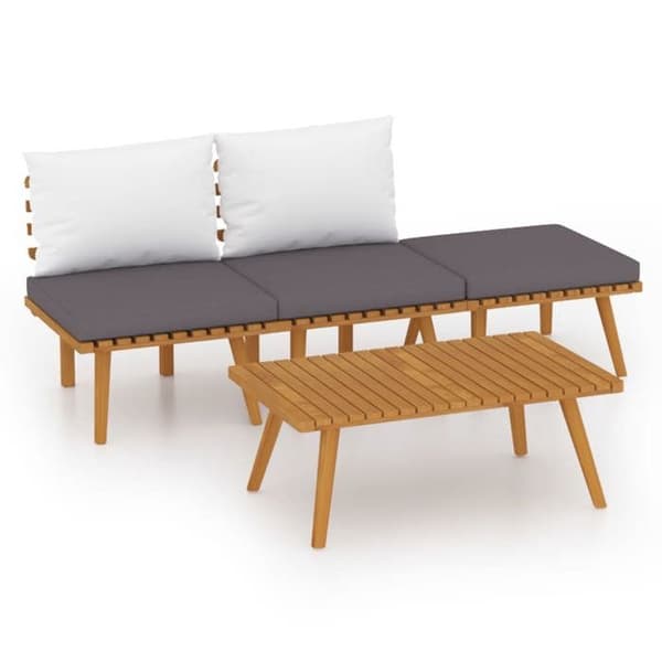 Maison Exclusive - Havegruppe 4 stk med puder i solid akacietræ