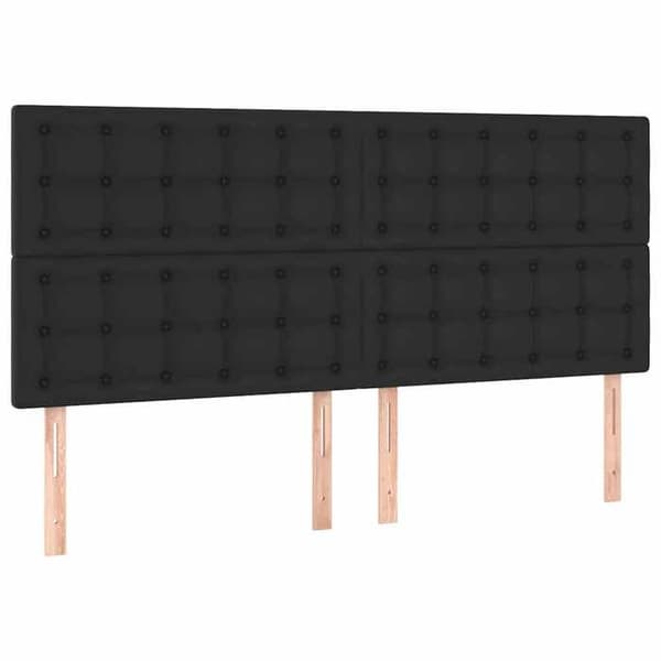 Maison Exclusive - LED Hovedgærde Sort 200x5x118/128 cm Syntetisk Læder Svart
