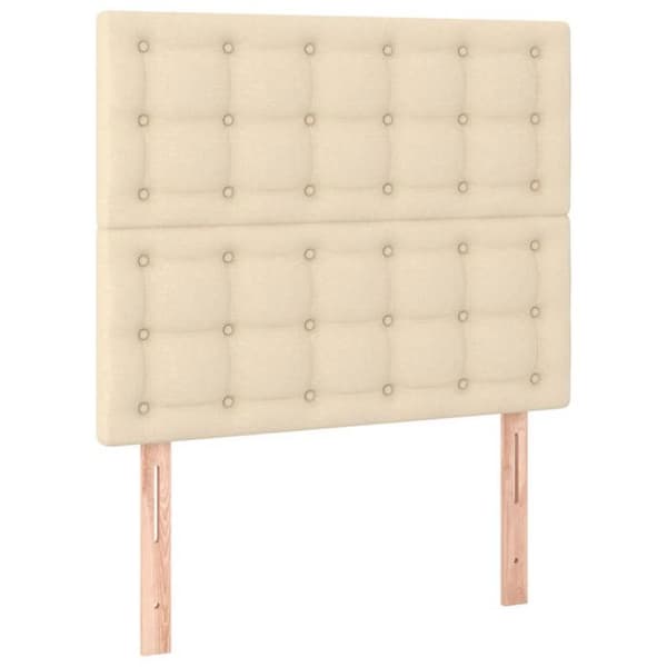 Maison Exclusive - LED-huvudgavel Creme 80x5x118/128 cm Tyg Grädde