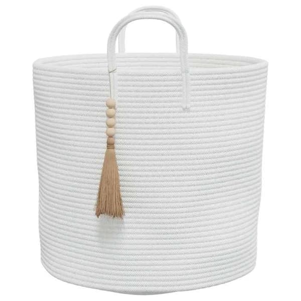 Maison Exclusive - Hvid opbevaringskurv Ø40x35 cm bomuld Vit