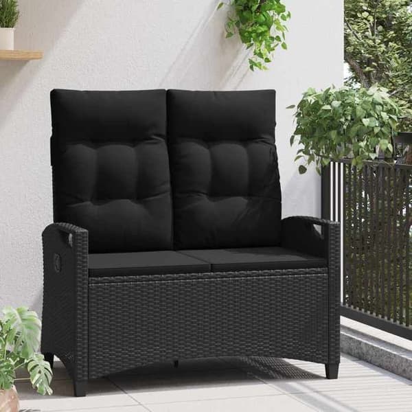 Maison Exclusive - Musta puutarhapenkkki 105 x 60 x 112 cm Teräs ja Polyesteri