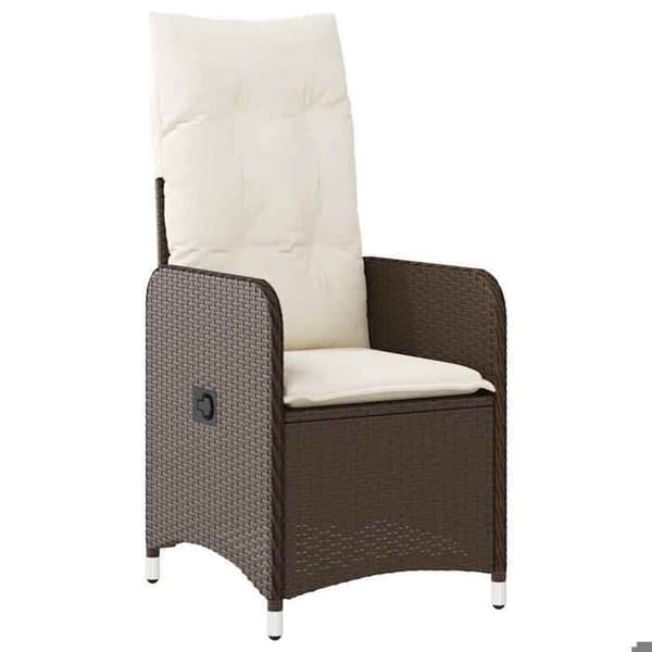 Maison Exclusive - Trädgårdsbistro-set 5 delar med bruna kuddar i polyrotting