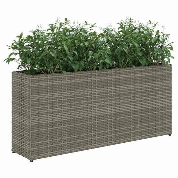 Maison Exclusive - Blomlådor med 2 krukor 2 st grå 90x20x40 cm flätad resin Grå