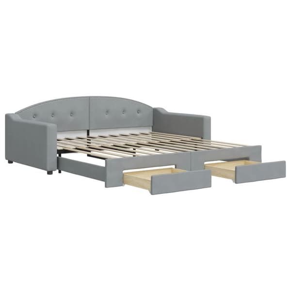 Seng i dag - EKSKLUSIV HUS - 100x200 cm - Sovesofa - 2 skuffer - Grå stof
