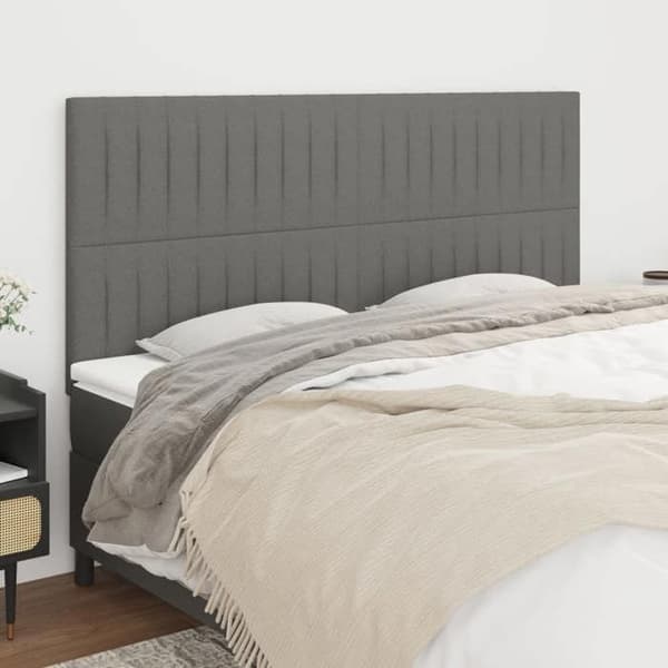 Maison Exclusive - Mörkgrå sänggavel 160x5x118/128 cm Tyg Mörkgrå