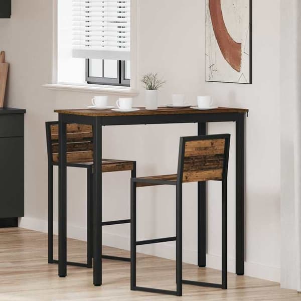 Maison Exclusive - Stående barbord i ingeniørtræ, rektangulær
