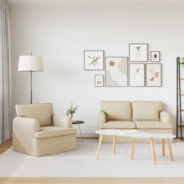 Maison Exclusive - 2-delars soffgrupp i crème tyg