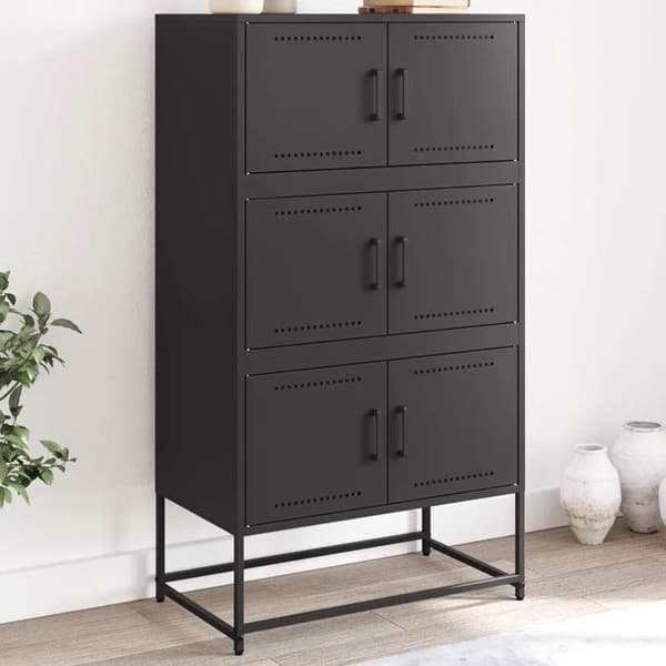 Dressoir - MAISON EXCLUSIVE - 68,5x38,5x123,5 cm - Sort - Stål - 6 rum Svart