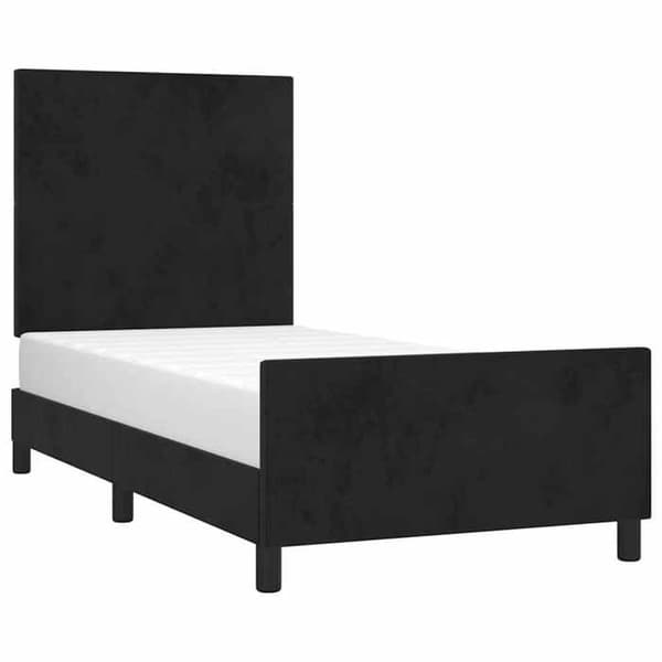 Maison Exclusive - Sängram utan madrass svart 90x190 cm sammet