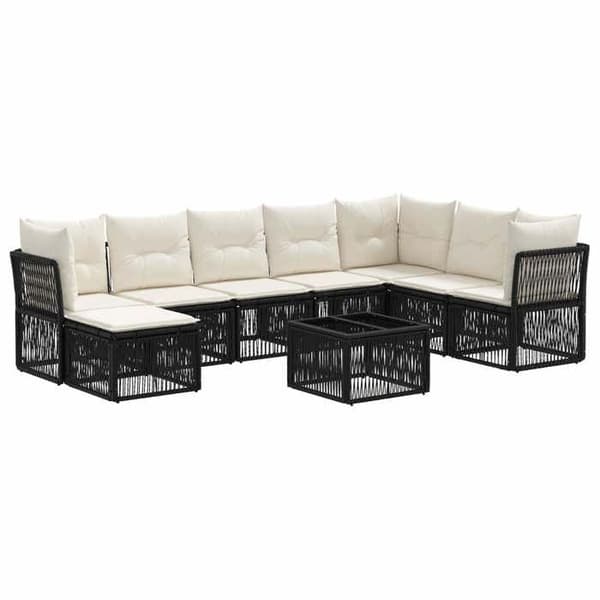 Maison Exclusive - 9 stk. have-sofa sæt i sort polyrotin