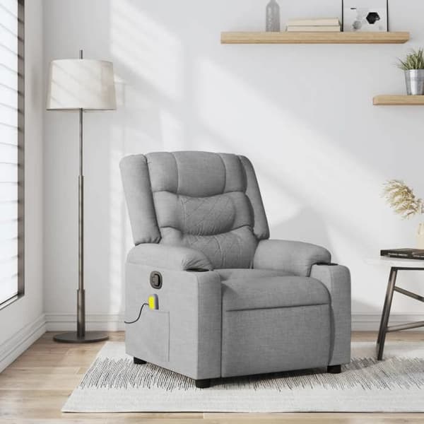 Maison Exclusive - Lænestol med massagefunktion i lys grå stof