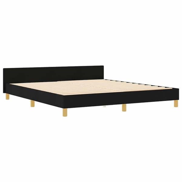 Maison Exclusive - Sengestel med hovedgærde Sort 180 x 200 cm stof