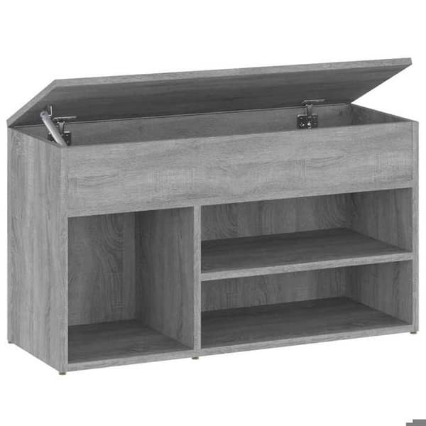 Sko bænk - EKSKLUSIV HUS - Sonoma - Grå - 80x30x45 cm - Ingeniørtræ grå