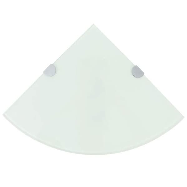 Maison Exclusive - Hörnhylla med kromade stöd Vit Glas 25 x 25 cm Matt vit
