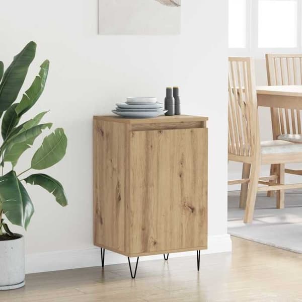 Buffé bas - EXKLUSIVT HUS - Ek med träutseende - Ingenjörsträ - 40×35×70 cm - Stort kapacitet