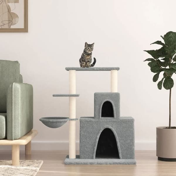 Maison Exclusive - Kattträd med sisal klöstrumpor Ljusgrå 83 cm ljusgrått