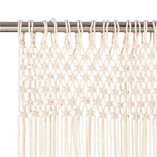 Maison Exclusive - Makramee-verho 140x240 cm Puuvilla Grädde